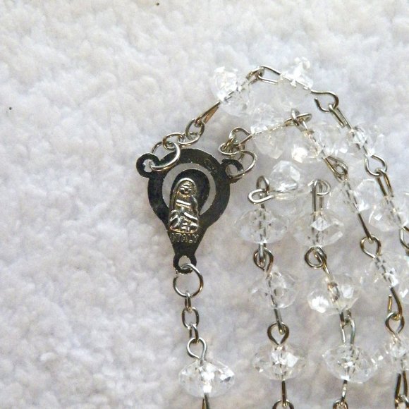 Our Lady of Guadalupe Clear Rosary Beads Crucifix with Case - Picture 8 of 10